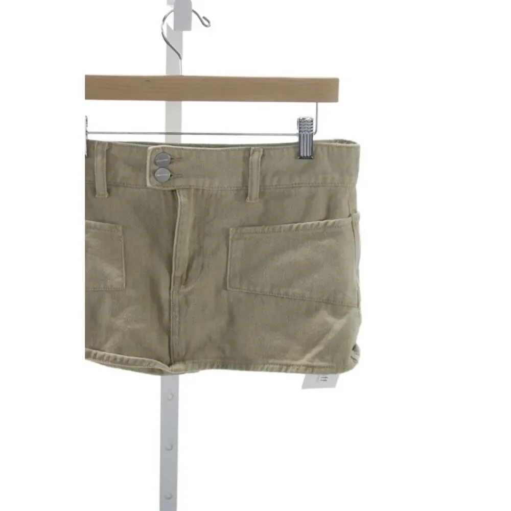 Superdown Womens Beige Cotton Mini Skirt Button Casual Summer Size S